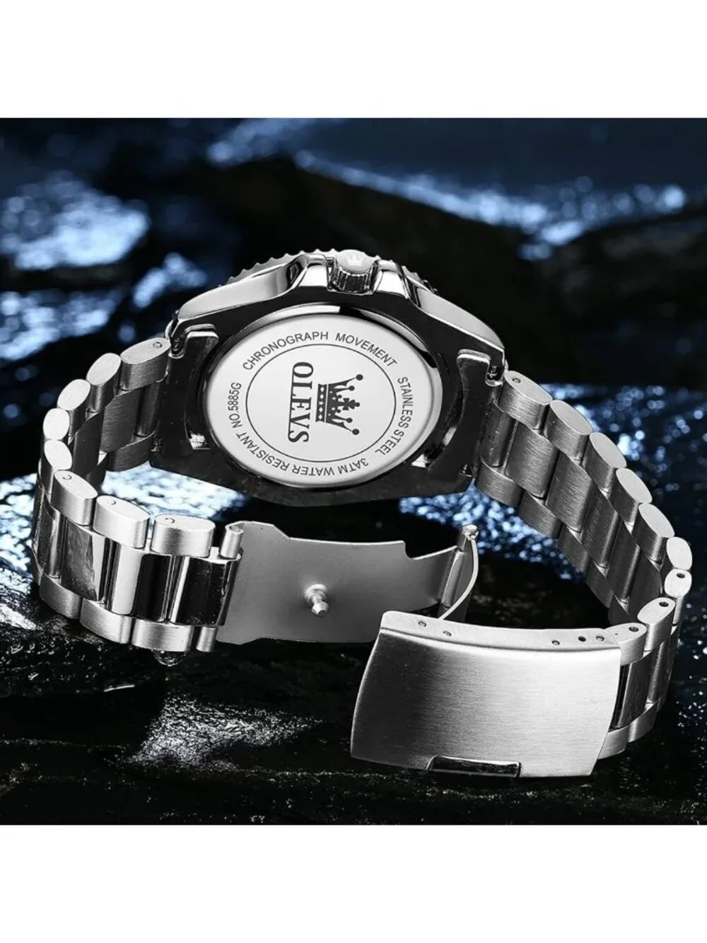 Luxury Men's Stainless Steel Analog Watch - Waterproof Date Dress Timepiece